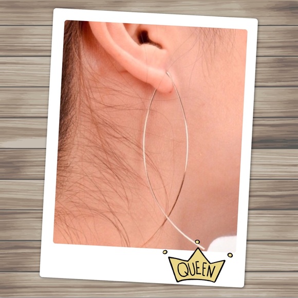 Silver Fish Hoop Earrings - Picture 2 of 7